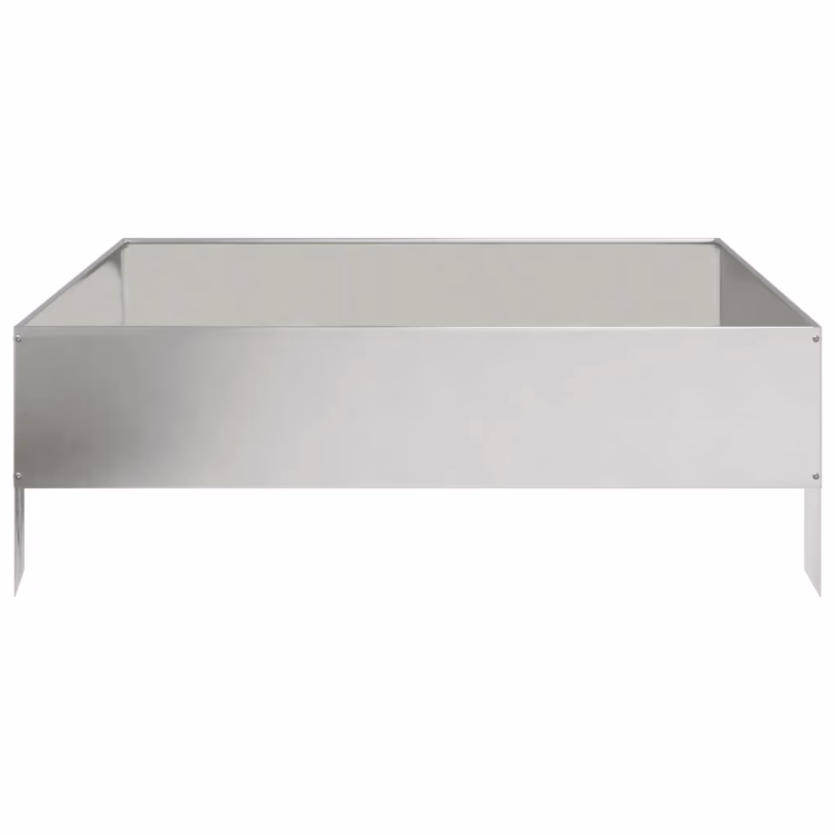 Kõrgendatud roostevabast terasest taimelava, 100 x 100 x 33,5 cm, hõbedane – 5