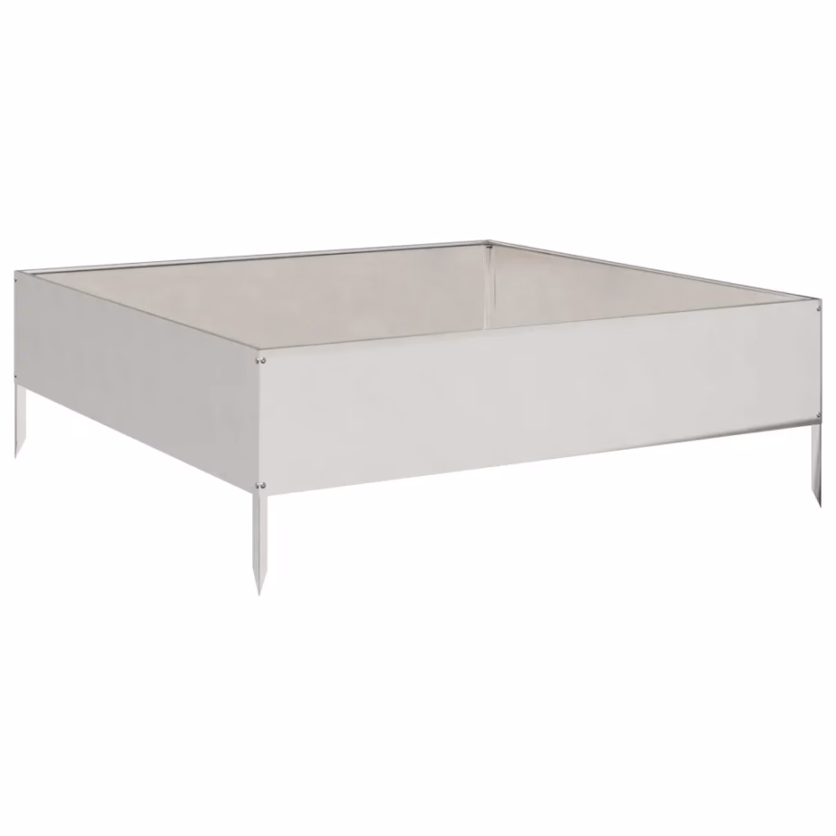 Kõrgendatud roostevabast terasest taimelava, 100 x 100 x 33,5 cm, hõbedane – 6