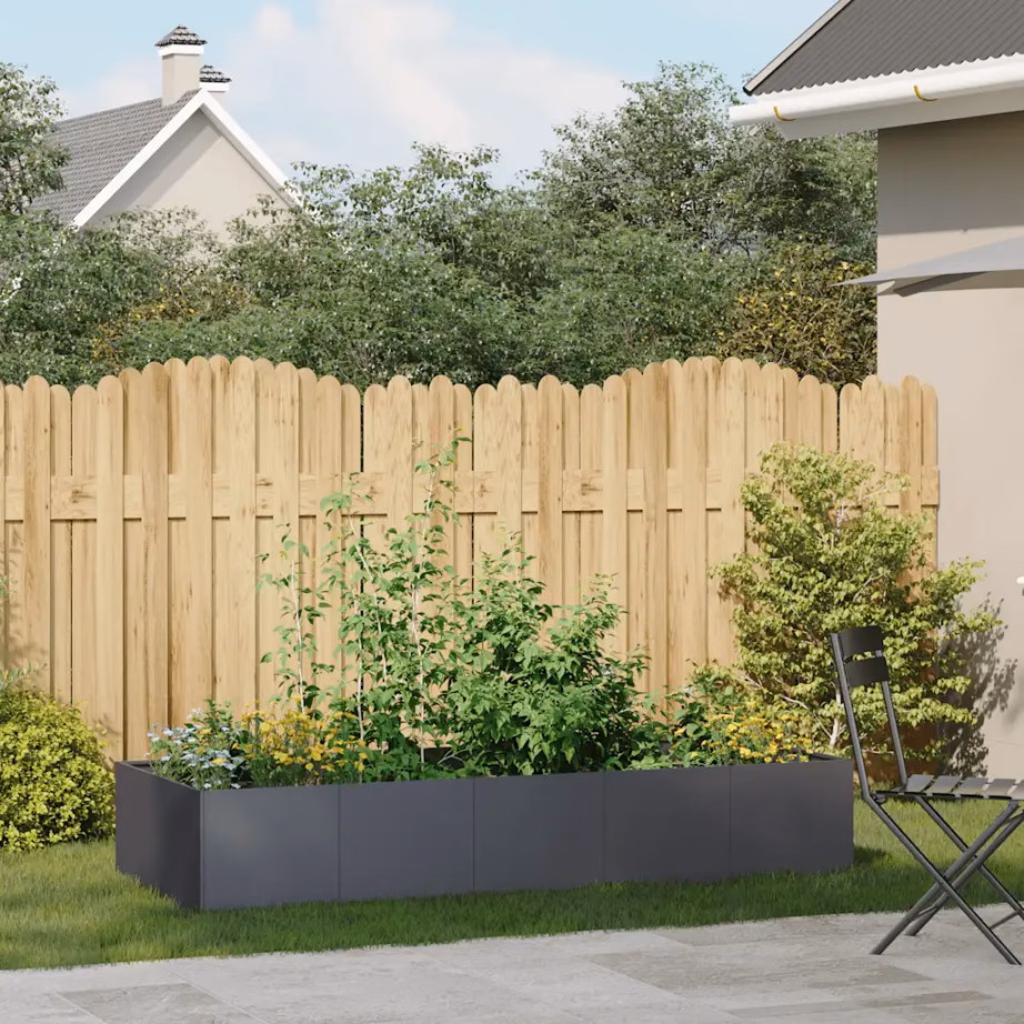 Kõrgendatud taimekast avatud põhjaga, külmvaltsitud teras, antratsiithall, 200 x 80 x 40 cm – 3