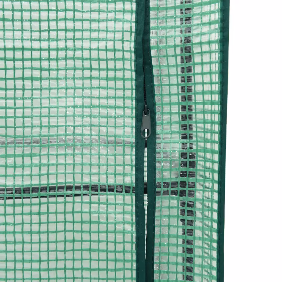 Kõrgendatud taimekast kasvuhoonekattega, rotangi välimus, valge, 120 x 40 x 138 cm – 8