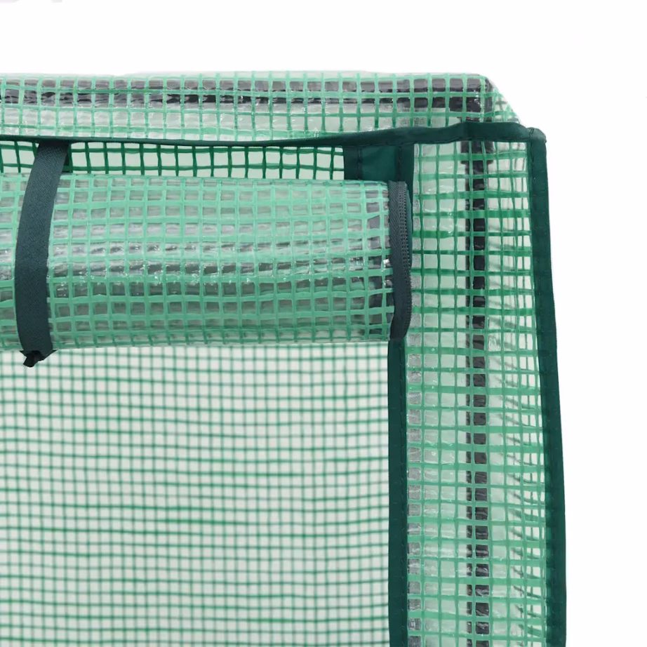 Rotangimustriga kõrgendatud taimekast kasvuhoonekattega, sinakashall, 120 x 40 x 140 cm – 7