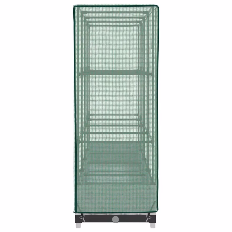 Kõrgendatud taimekast kasvuhoonekattega, rotangiimitatsioon, valge, 160 x 40 x 123 cm – 5