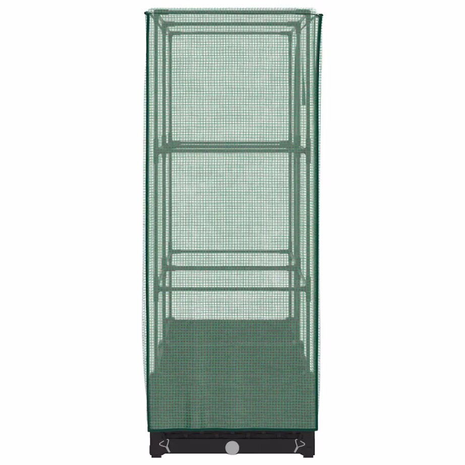 Kõrgendatud taimekast kasvuhoonekattega, rotangi välimus, must, 80 x 40 x 123 cm – 5