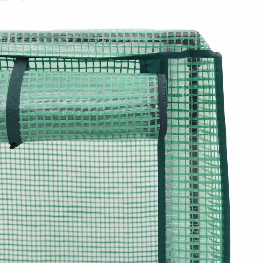 Kõrgendatud taimekast kasvuhoonekattega, rotangi välimus, sinakashall, 80 x 40 x 123 cm – 7