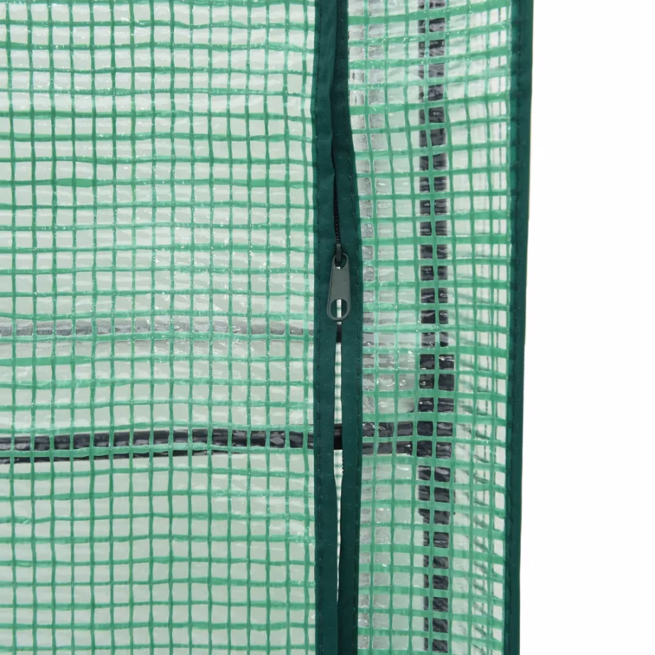 Kõrgendatud taimekast kasvuhoonekattega, rotangiimitatsioon, pruun, 80 x 40 x 140 cm – 8