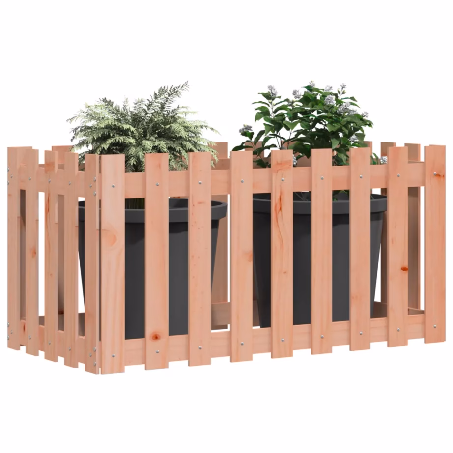 Kõrgendatud taimelava aiapiirde disainiga, ebatsuugapuust, pruun, 100 x 50 x 50 cm – 3