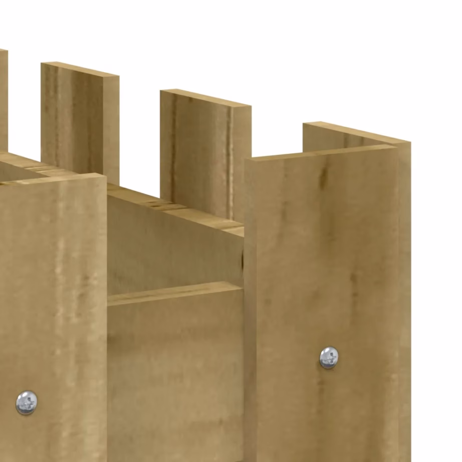 Kõrgendatud taimelava aiapiirde stiilis, pruun survetöötlusega männipuit, 150 x 30 x 30 cm – 7