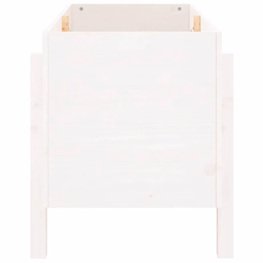 Kõrgendatud aia taimelava männipuidust, valge, 101 x 50 x 57 cm – 4