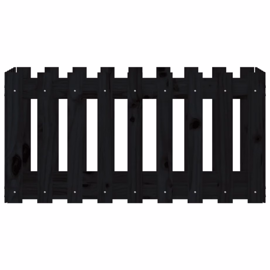 Kõrgendatud taimelava aia disainiga, must männipuidust, 100 x 50 x 50 cm – 5