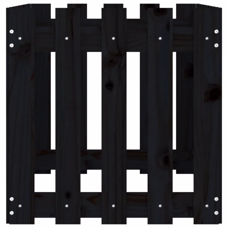 Kõrgendatud taimelava aia disainiga, must männipuidust, 100 x 50 x 50 cm – 6