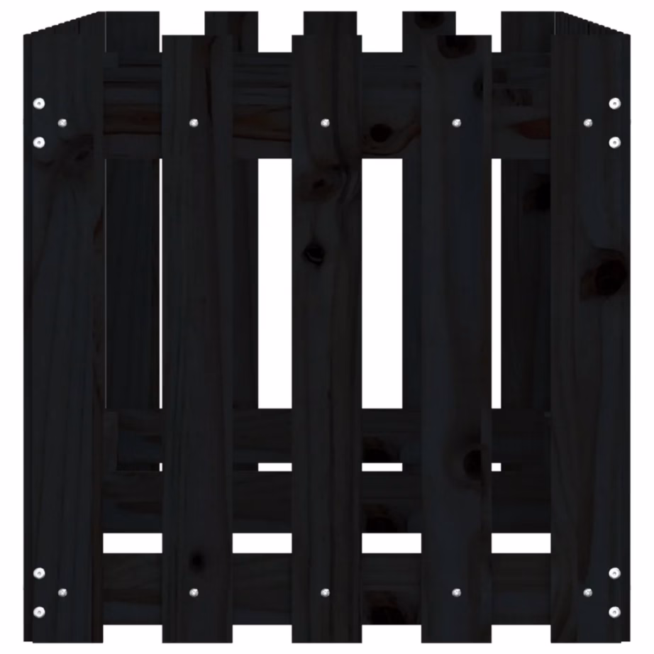 Piirdeaiamustriga kõrgendatud taimelava, must männi­puit, 150 x 50 x 50 cm – 6