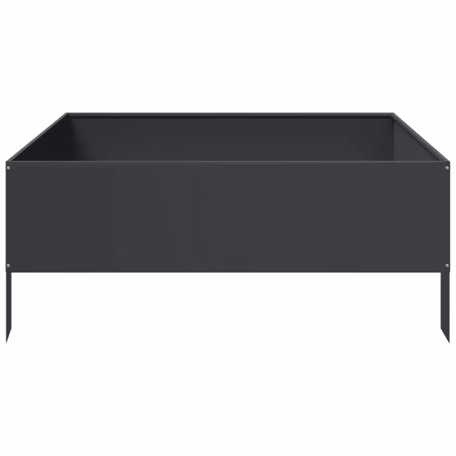 Kõrgendatud terasest taimelava avatud põhjaga, must, 100 x 100 x 25 cm – 5