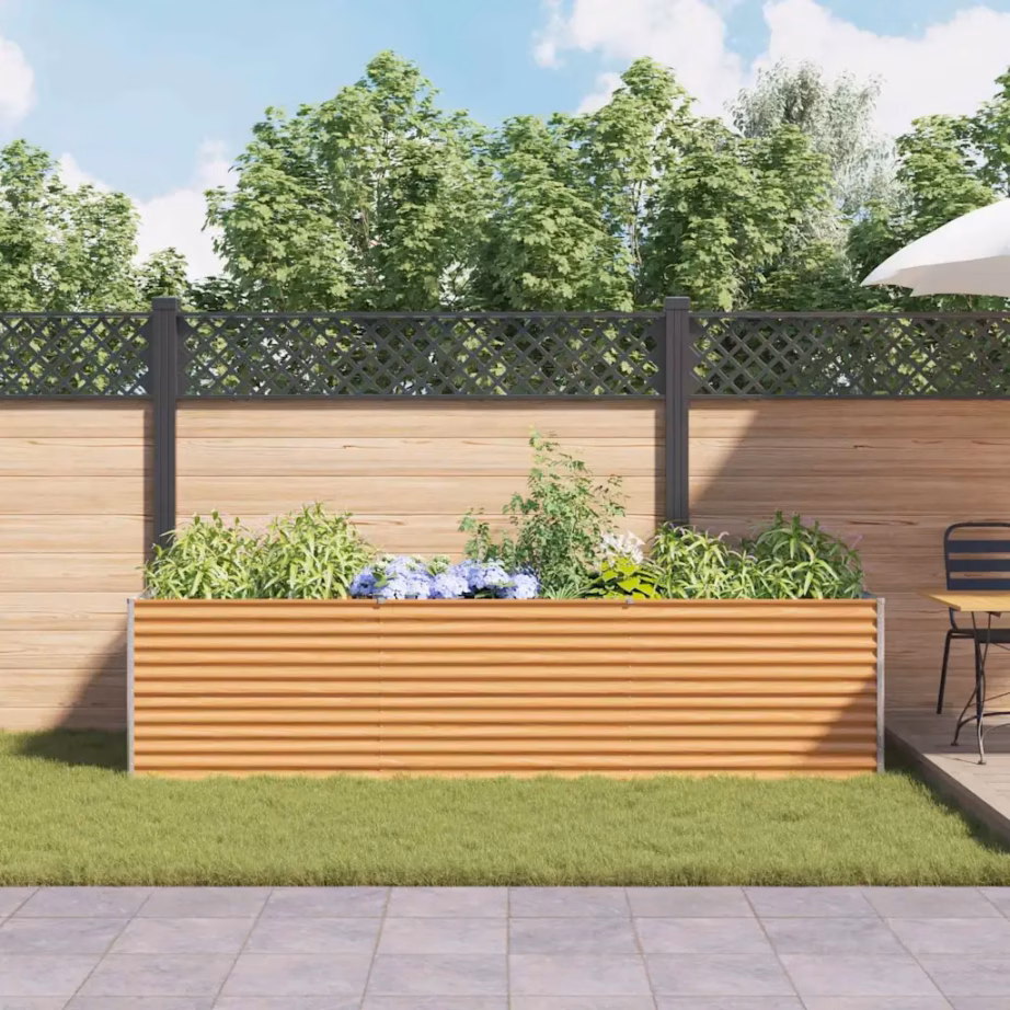 Kõrgendatud aiakast avatud põhjaga tsingitud terasest, helepruun, 290 x 100 x 68 cm – 4