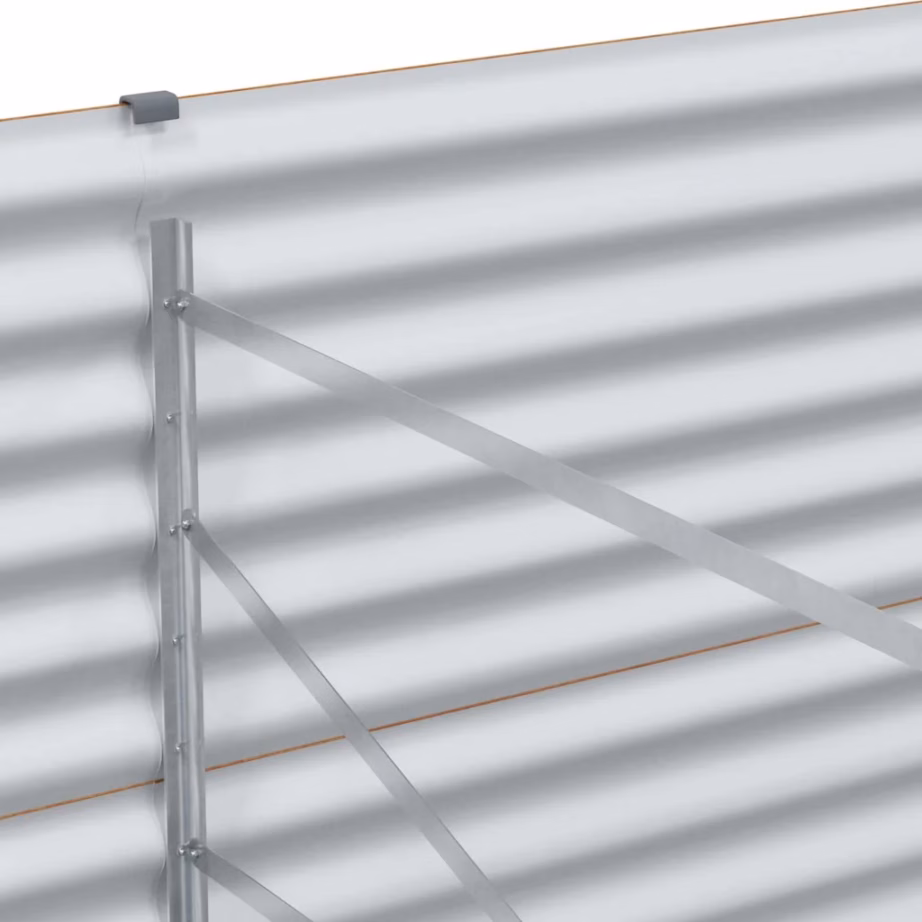 Kõrgendatud aiakast tsingitud terasest, helepruun, 98 x 100 x 68 cm – 10