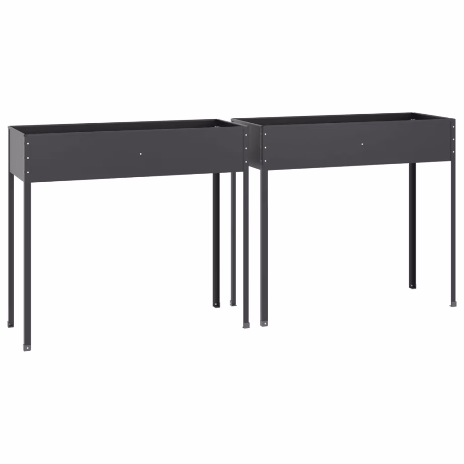 Kõrgete jalgadega aia taimekastid, 2 tk, antratsiithall tsingitud teras, 100,5 x 40,5 x 90 cm – 4