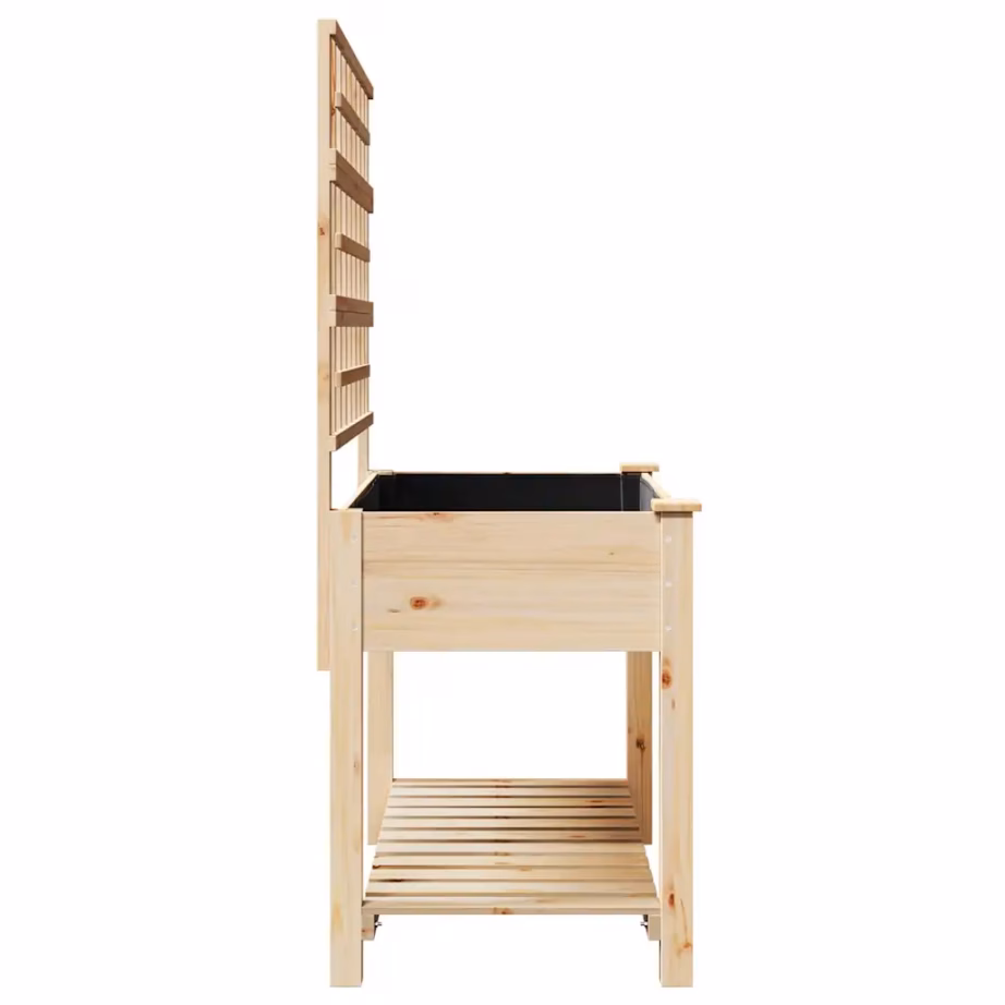 Beež kuusepuidust aia istutuskast trellise ja riiuliga, 115 x 60,5 x 153 cm – 6