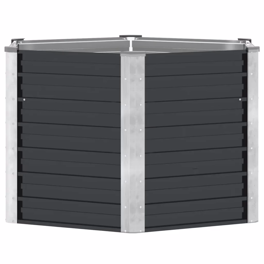 Kuusnurkne metallist taimelava avatud põhjaga, antratsiithall tsingitud teras, 129 x 129 x 77 cm – 6