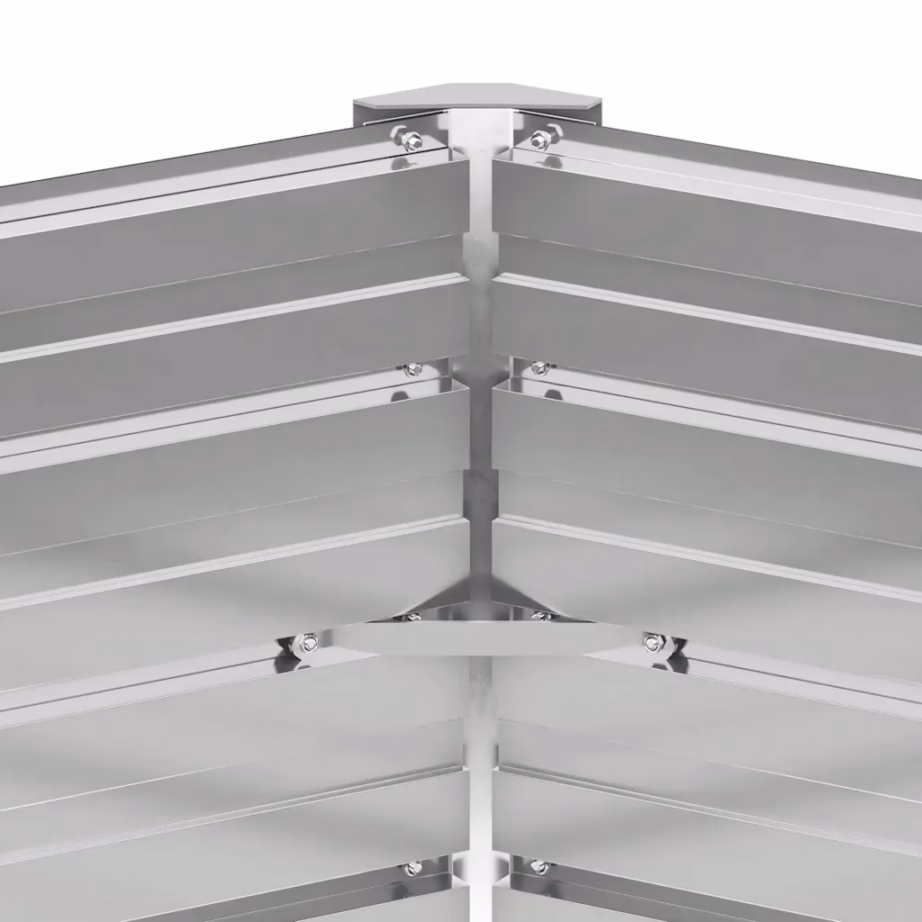 Kuusnurkne metallist taimelava avatud põhjaga, antratsiithall tsingitud teras, 129 x 129 x 77 cm – 8