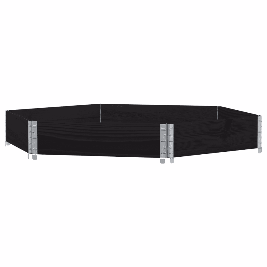 Kuusnurkne taimekast, must männipuit, 160 x 160 x 21,5 cm – 2