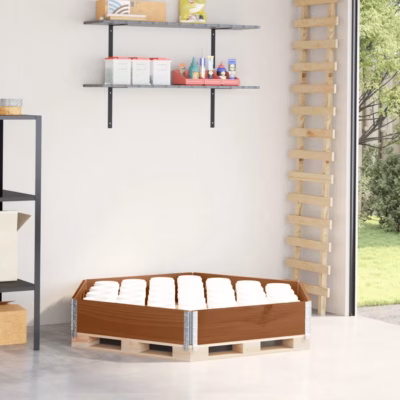 Kuusnurkne pruun taimekast männipuidust, 160 x 160 x 21,5 cm