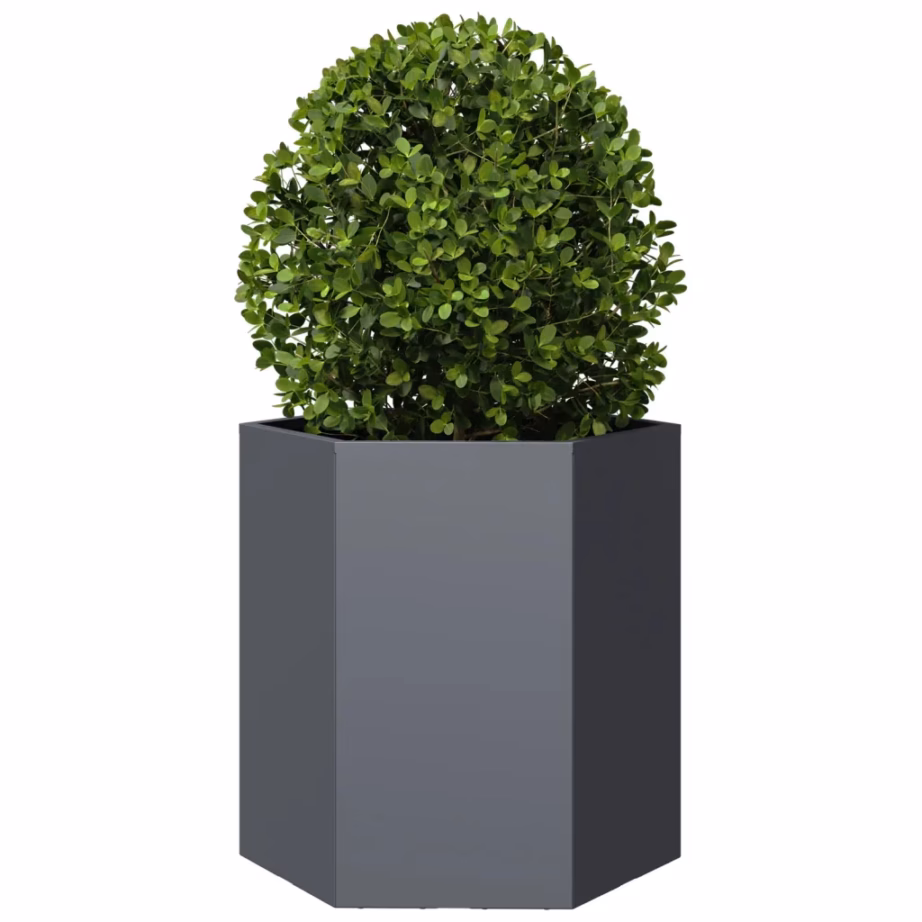 Kuusnurkne terasest aia taimekast ilma põhjata, antratsiithall, 46 x 40 x 45 cm – 3
