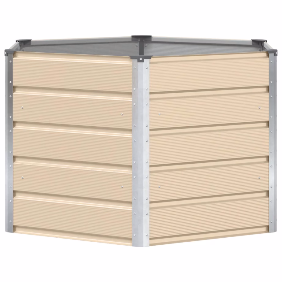 Kuusnurkne terasest taimekast, beež, 129 x 129 x 75 cm – 2