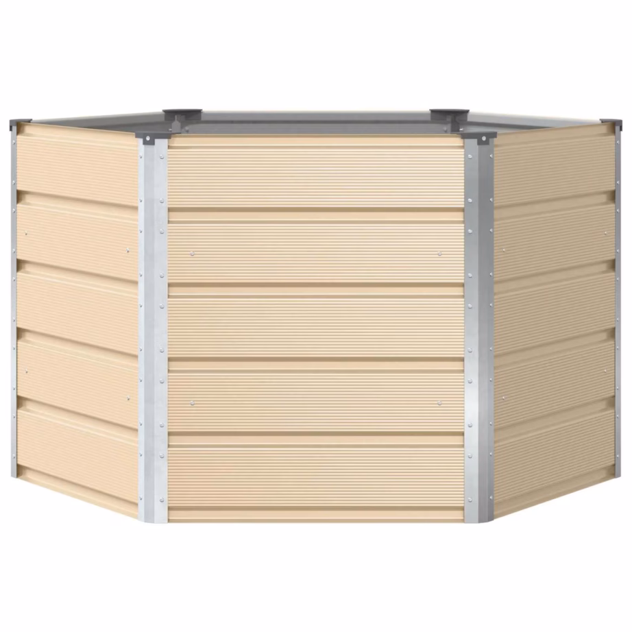 Kuusnurkne terasest taimekast, beež, 129 x 129 x 75 cm – 4