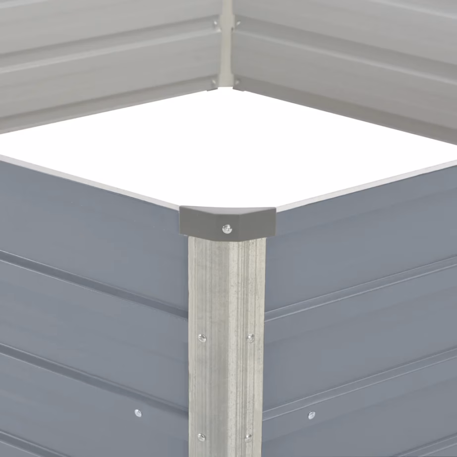 Kuusnurkne kõrgendatud peenrakast tsingitud terasest, hall, 129 x 129 x 45 cm – 4