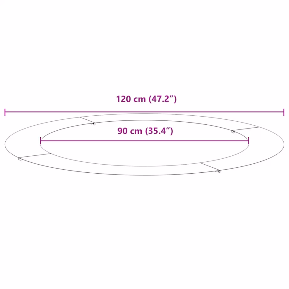 Lame terasest puuring puu aluse kaitseks, antratsiit, Ø90/120 cm – 9