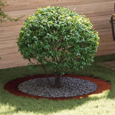 Lamedad terasest puutüverõngad, pruun, Ø90/120 cm, 5 tk