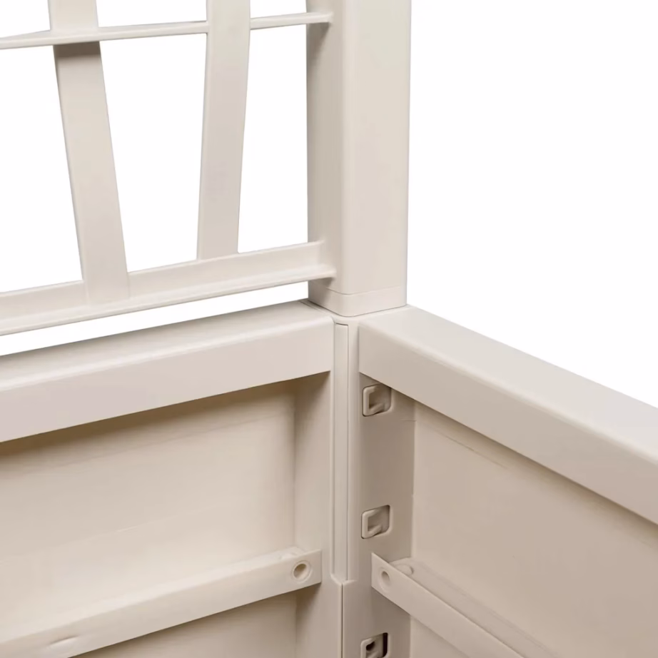 Valge plastist lillekast trelliga, 36 x 36 x 140 cm, 38 L – 7