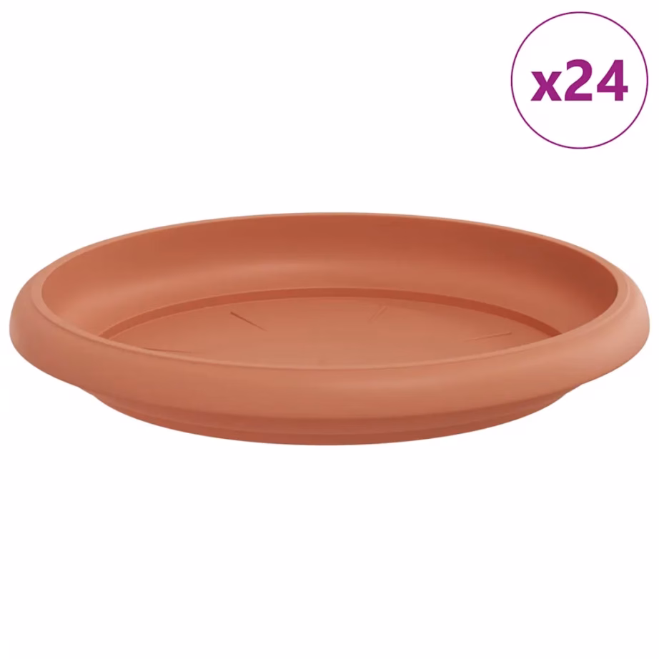 Ringikujuline lilletaldrikute komplekt, kohviroosa, plastmass, 24 tk, Ø 14 x 2 cm – 2