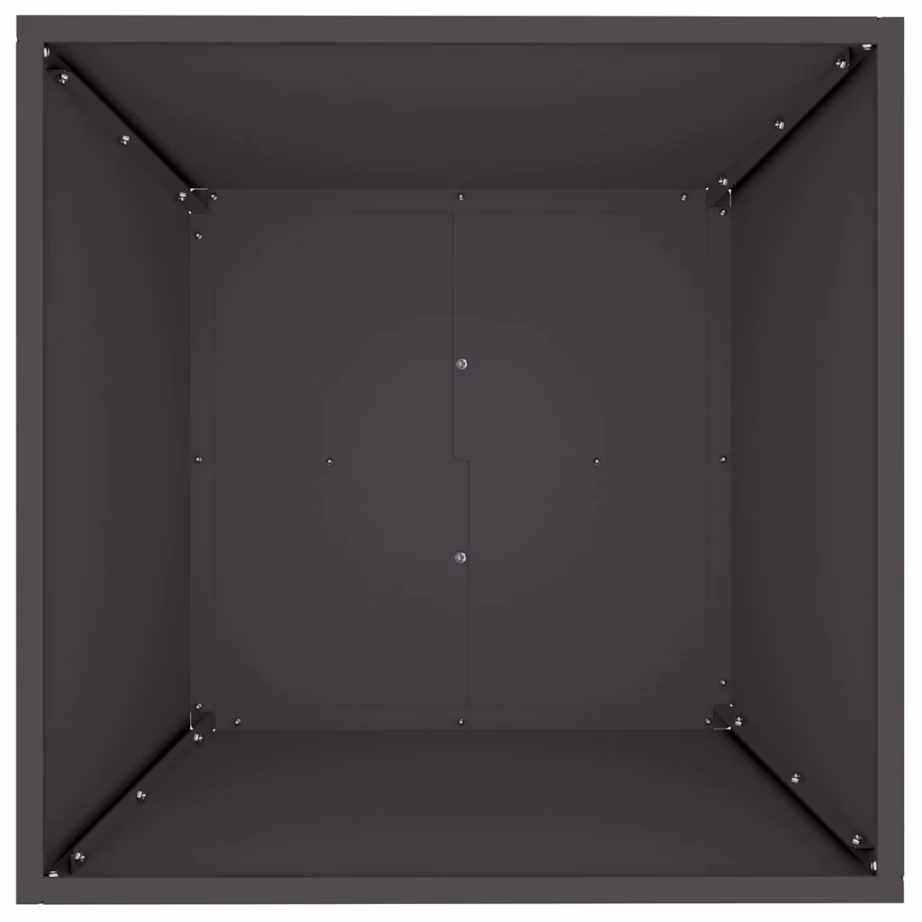 Madal trapetsikujuline metallist istutusnõu, 5 tk, must, 50 x 50 x 15 cm, külmvaltsitud terasest – 9