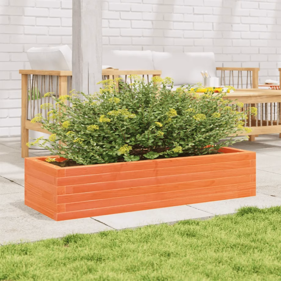 Männipuidust aia taimekast avatud põhjaga, vahapruun, 110 x 40 x 23 cm – 3