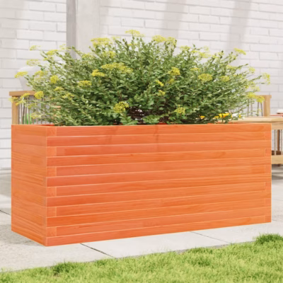 Puidust aia taimekast, vahapruun, männipuidust, 110 x 40 x 46 cm