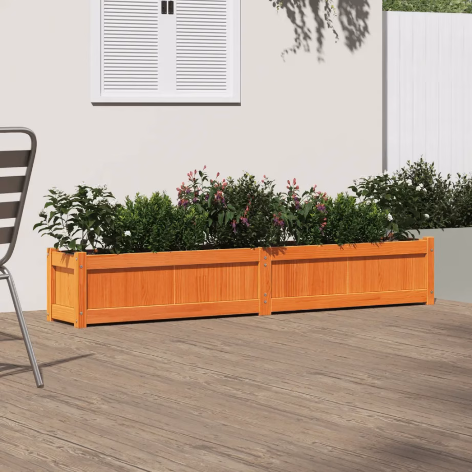 Männipuidust aia taimekast, vahapruun, 180 x 31 x 31 cm – 3
