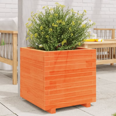 Männipuidust aia taimekast, vahapruun, 50 x 50 x 49,5 cm