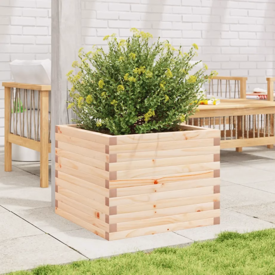 Töötlemata männipuidust aia taimekast, 60 x 60 x 45,5 cm – 3
