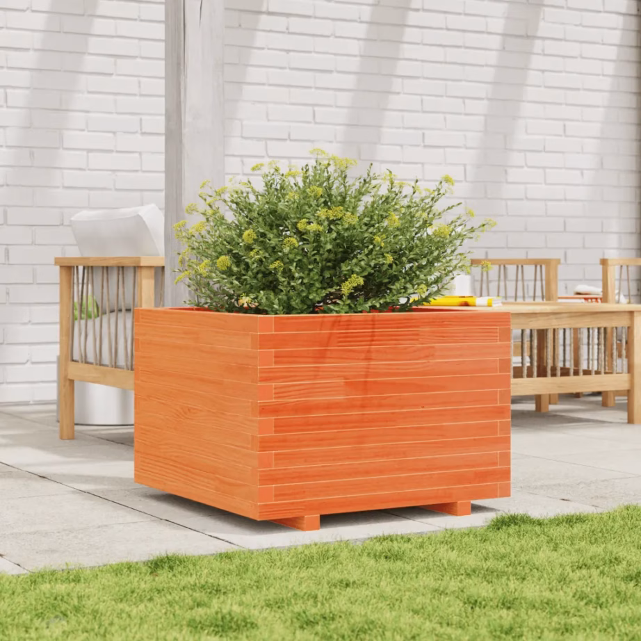 Aia taimekast männipuidust, vahapruun, 70 x 70 x 49,5 cm – 3