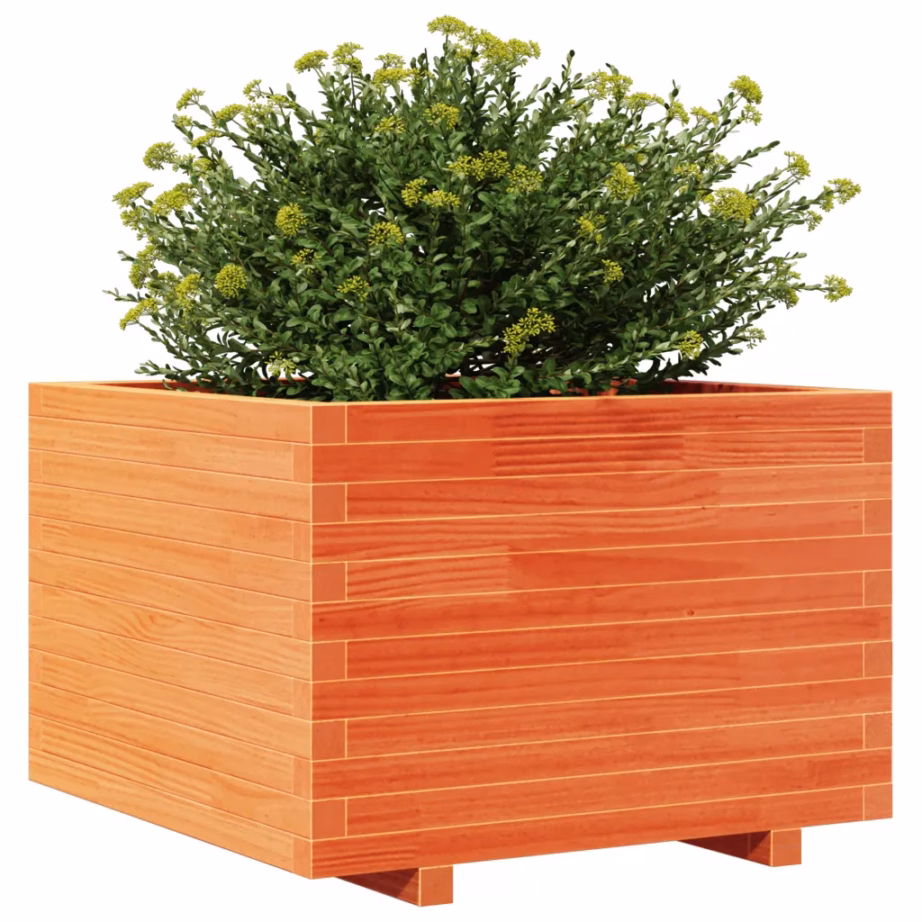 Aia taimekast männipuidust, vahapruun, 70 x 70 x 49,5 cm – 4
