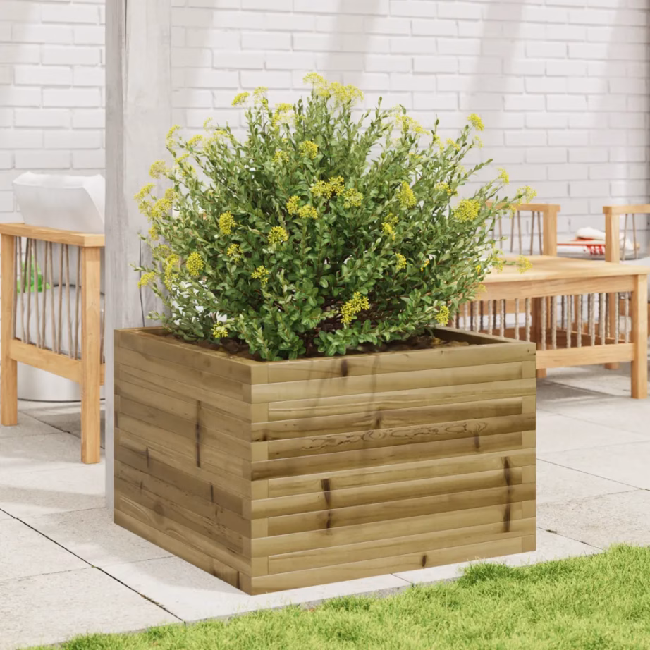 Puidust aia taimekast, survetöötlusega immutatud männipuit, pruun, 70 x 70 x 45,5 cm – 3