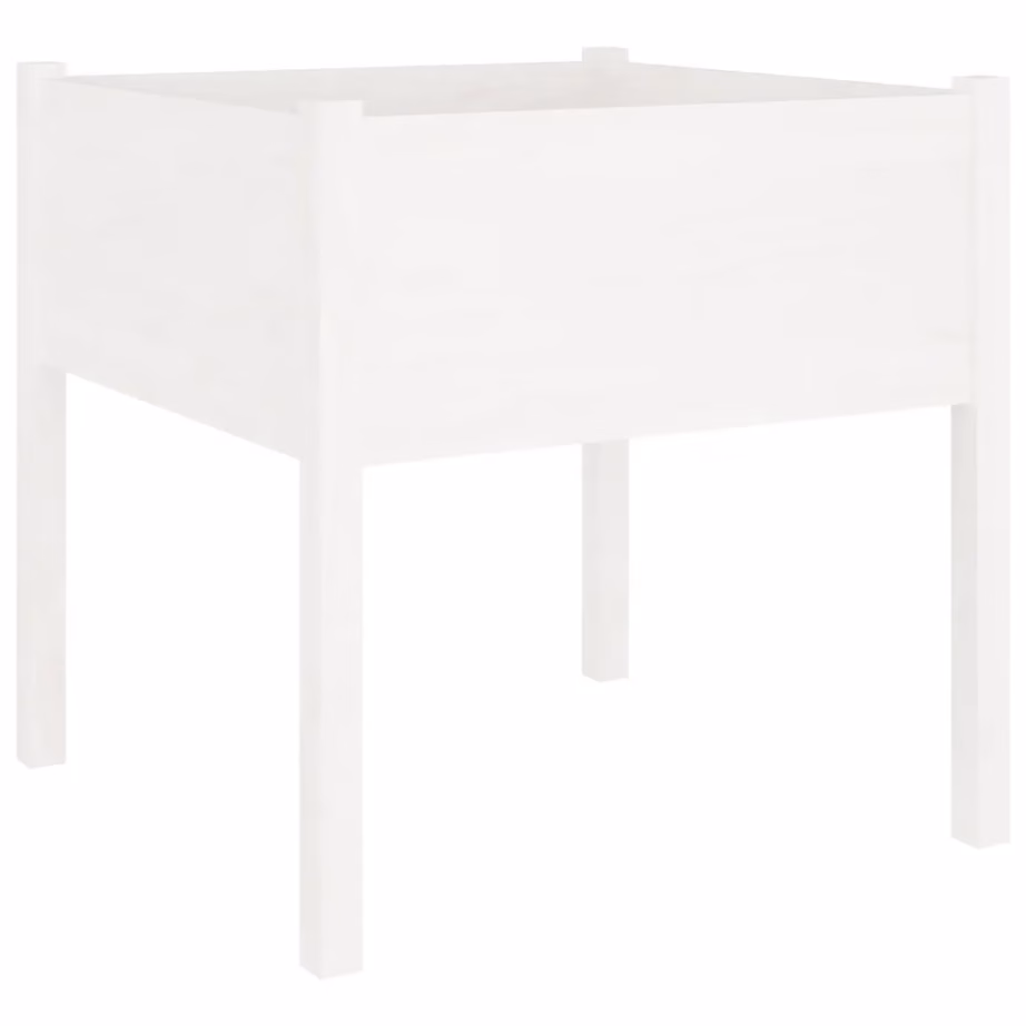 Valge männipuidust aia taimekast, 70 x 70 x 70 cm – 2