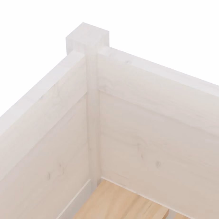 Valge männipuidust aia taimekast, 70 x 70 x 70 cm – 5