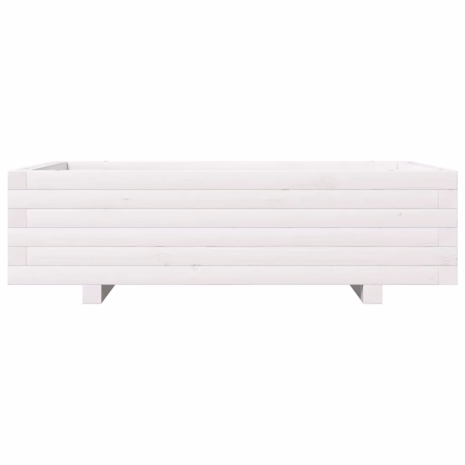 Valge männipuidust aia taimekast, 90 x 60 x 26,5 cm – 5