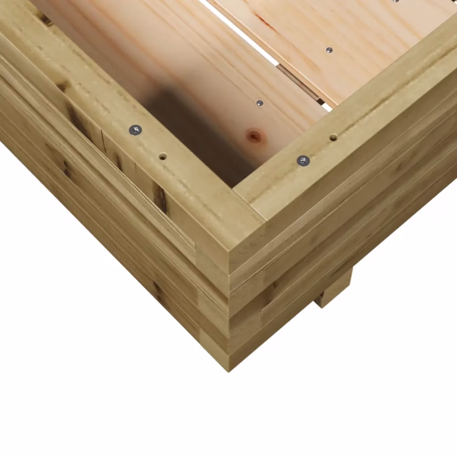 Aia taimekast survetöödeldud männipuidust, 90 x 90 x 26,5 cm, pruun – 8