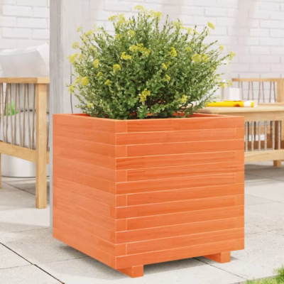 Männipuidust aia taimekast, vahapruun, 50 x 50 x 49,5 cm