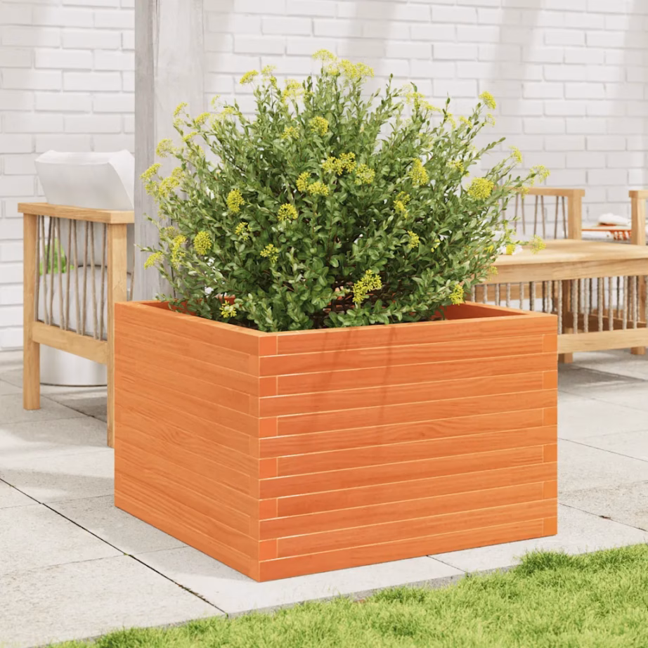 Aia taimekast männipuidust, vahapruun, 70 x 70 x 46 cm – 3