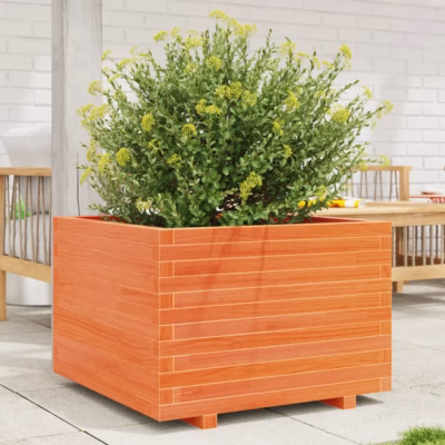 Aia taimekast täispuidust männipuidust, vahapruun, 70 x 70 x 49,5 cm