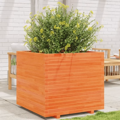 Aia taimekast männipuidust, vahapruun, 80 x 80 x 72 cm