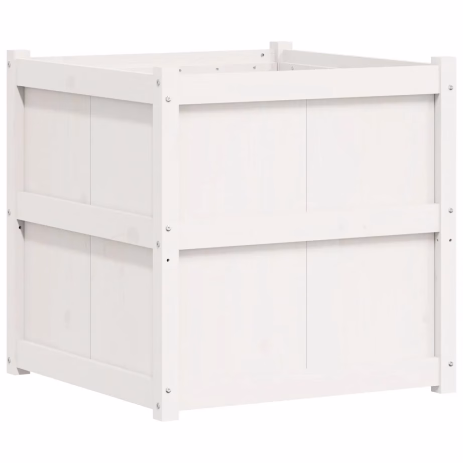 Aia taimekast, männipuidust, valge, 70 x 70 x 70 cm – 2